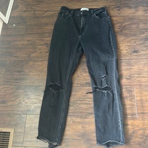 Abercrombie & Fitch ultra high rise ankle straight jeans